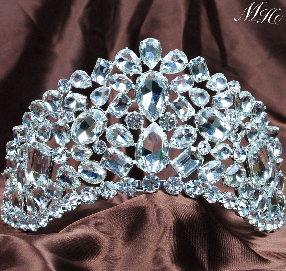    ũŻ հ 3.5  ȥ ź ũ  ȸ Ƽ Ӹ м  /Amazing Rhinestone Crystal Tiaras 3.5& Clear Wedding Bridal Crowns Pageant Party Headba